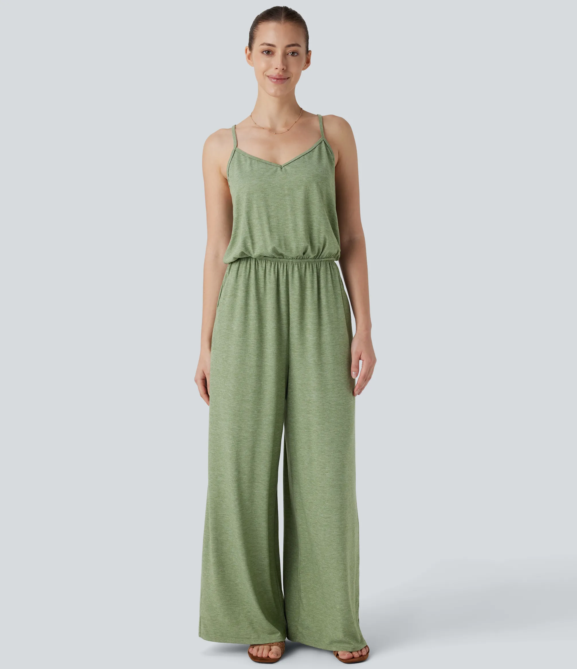 Jumpsuits<HALARA Adjustable & Removable Strap Pocket Wide Leg Jumpsuit