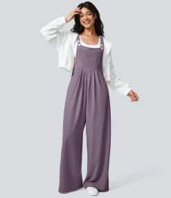 Jumpsuits<HALARA Adjustable Strap Button Multiple Pockets Waffle Casual Overalls