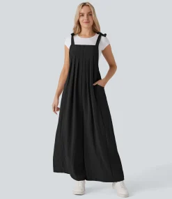 Jumpsuits<HALARA Adjustable Tie Pocket Flowy Casual Linen-Feel Jumpsuit