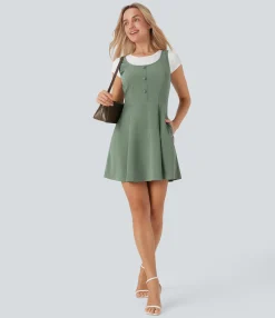 Mini Dresses|Dresses<HALARA Anti-Wrinkle Mini Travel Jumper Dress with Pockets