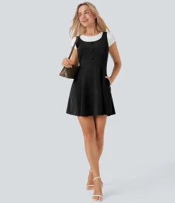 Mini Dresses|Dresses<HALARA Anti-Wrinkle Mini Travel Jumper Dress with Pockets