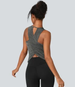 Tank Tops & Camis|Tank Tops<HALARA Back Curved Hem Yoga Tank Top