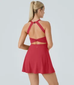 Mini Dresses|Active Dresses<HALARA Backless Twisted Active Dress