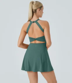 Mini Dresses|Active Dresses<HALARA Backless Twisted Active Dress