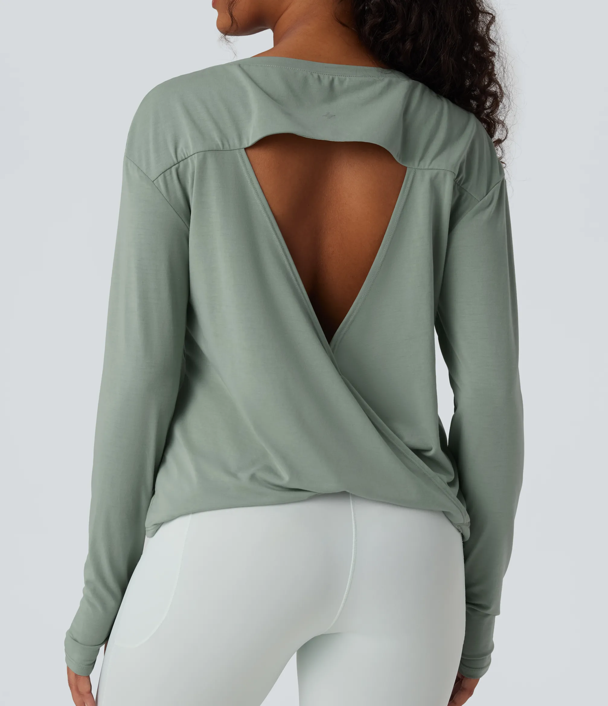 Sports Tops|Sports Tops<HALARA Boat Neck Long Sleeve Thumb Hole Cut Out Quick Dry Yoga Sports Top