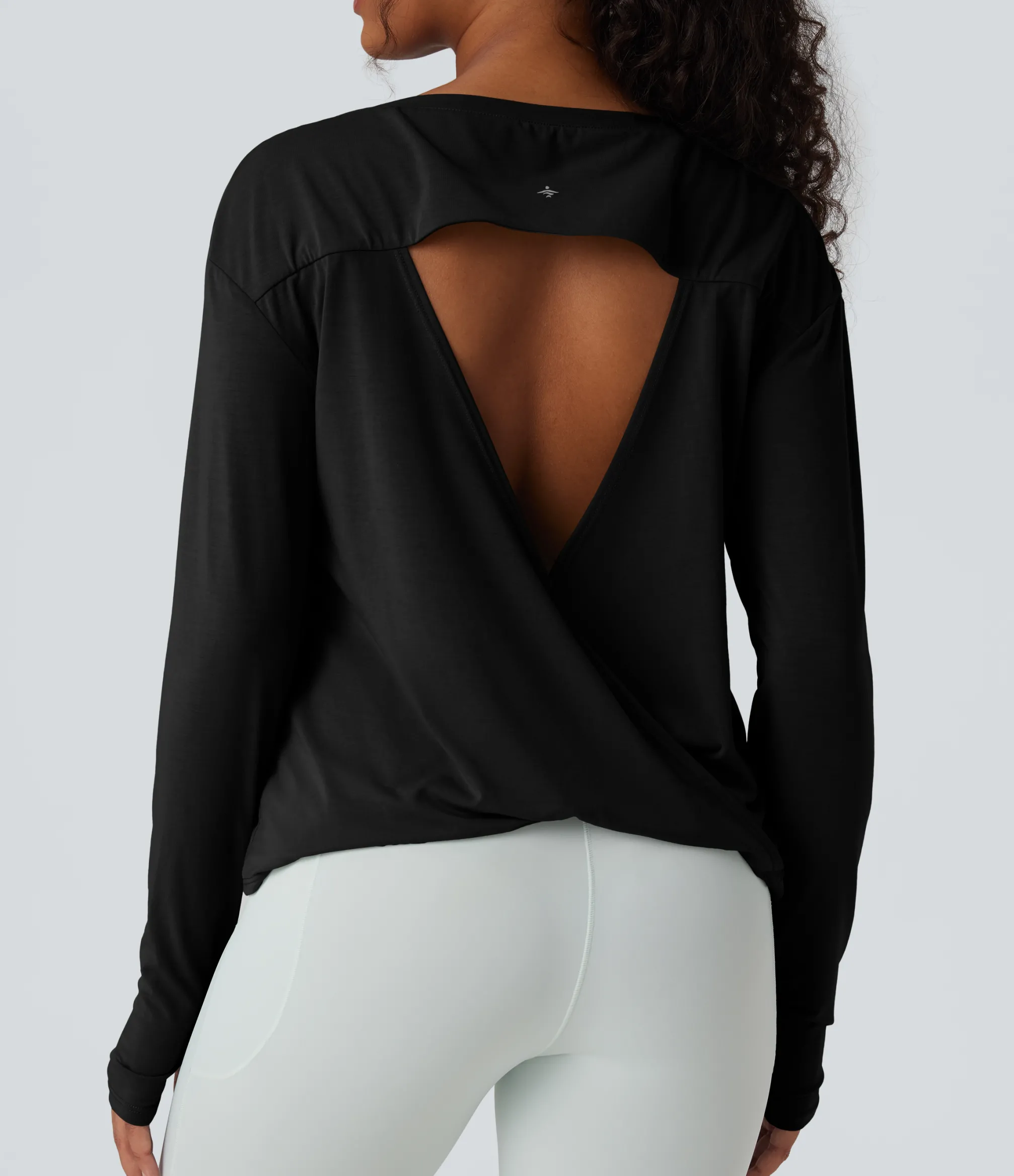 Sports Tops|Sports Tops<HALARA Boat Neck Long Sleeve Thumb Hole Cut Out Quick Dry Yoga Sports Top