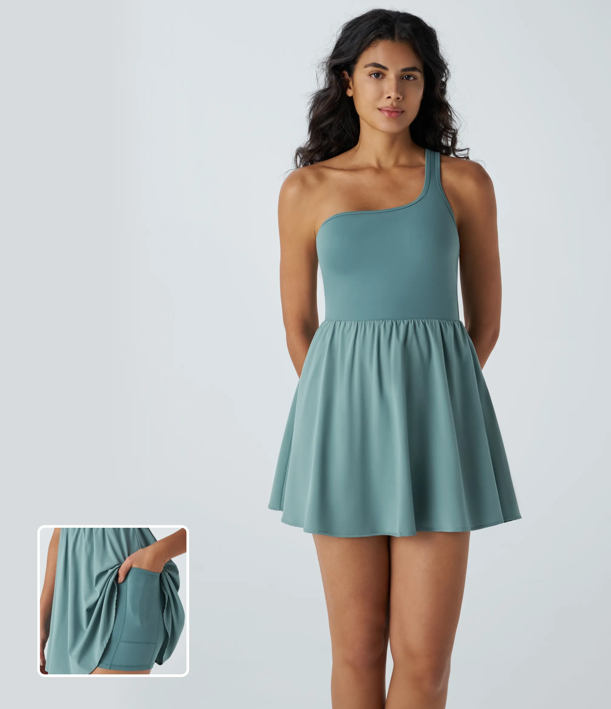 Dresses|Flowy Dresses<HALARA Breezeful™ Asymmetric Strap 2-in-1 Pocket Quick Dry Mini Dance Active Dress