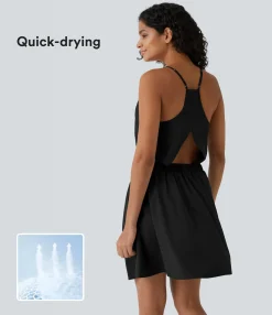 Mini Dresses|Flowy Dresses<HALARA Breezeful™ Cut Out Pocket Pleated Mini Quick Dry Casual Dress