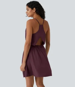 Mini Dresses|Flowy Dresses<HALARA Breezeful™ Cut Out Pocket Pleated Mini Quick Dry Casual Dress