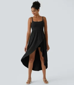 Flowy Dresses|Maxi & Midi Dresses<HALARA Breezeful™ High Low 2-Piece Pocket Flowy Midi Quick Dry Casual Dress