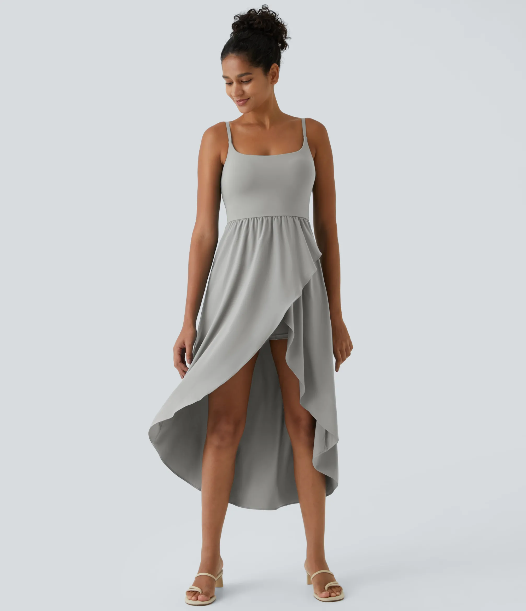 Flowy Dresses|Maxi & Midi Dresses<HALARA Breezeful™ High Low 2-Piece Pocket Flowy Midi Quick Dry Casual Dress