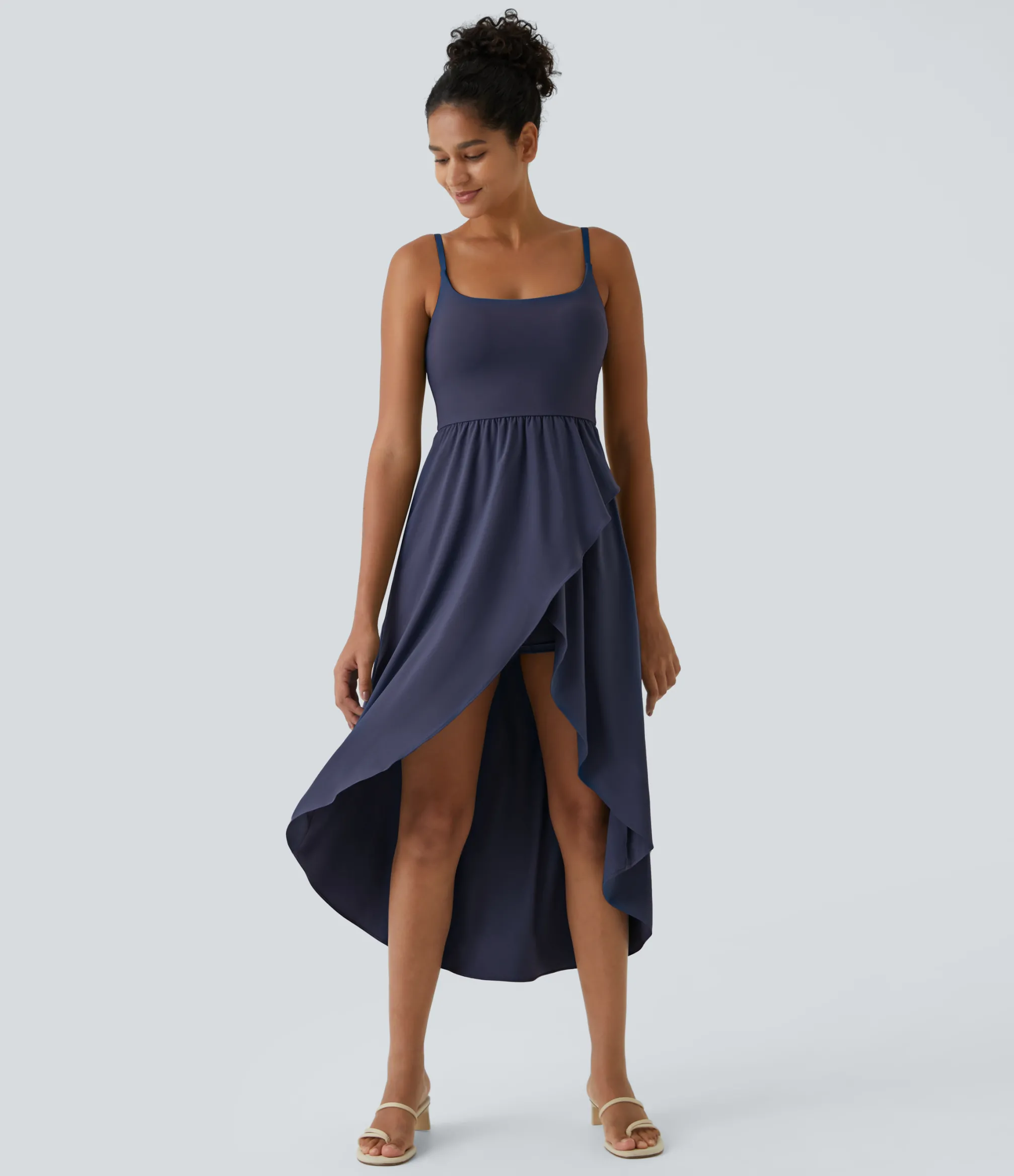 Flowy Dresses|Maxi & Midi Dresses<HALARA Breezeful™ High Low 2-Piece Pocket Flowy Midi Quick Dry Casual Dress
