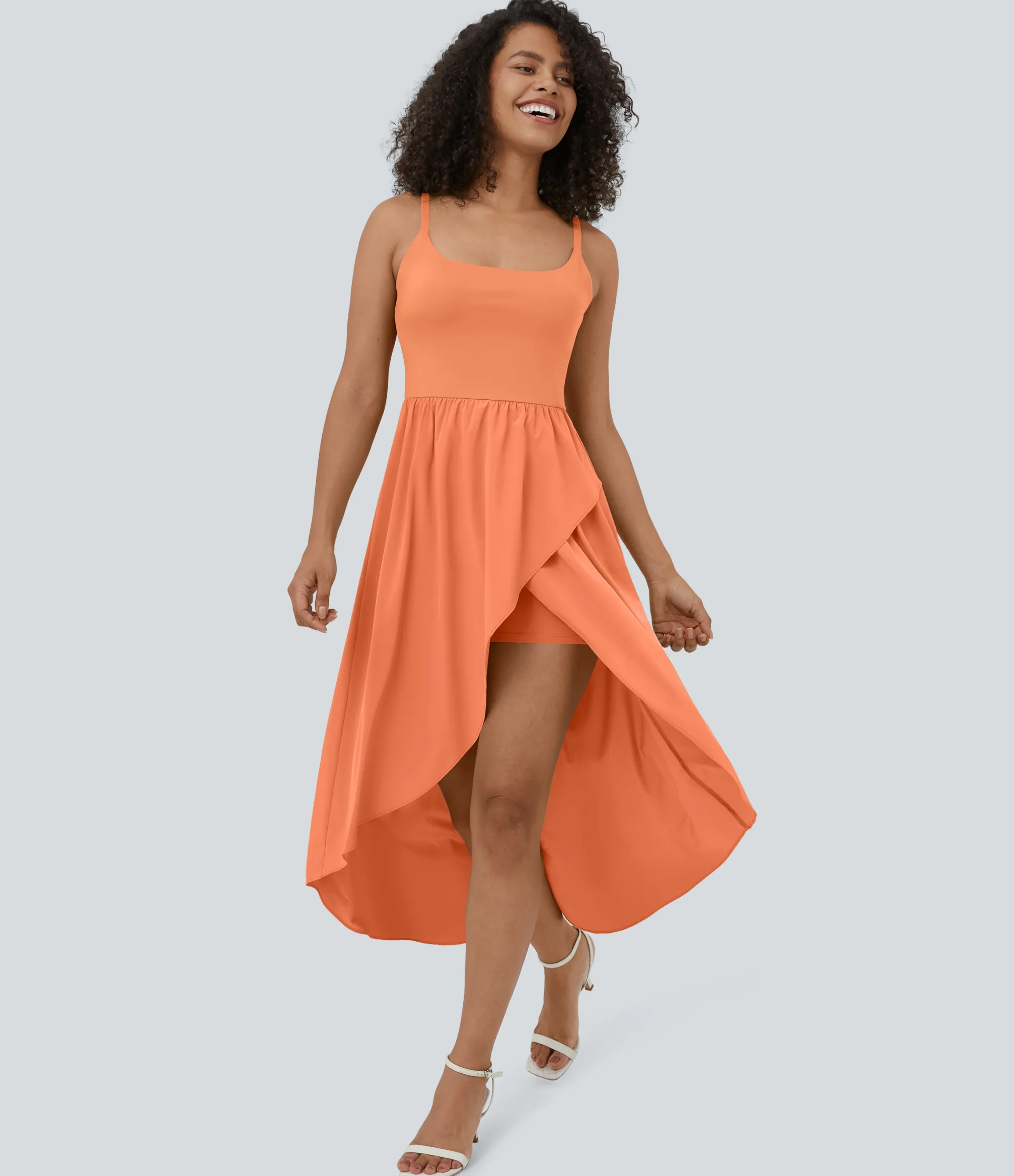 Flowy Dresses|Maxi & Midi Dresses<HALARA Breezeful™ High Low 2-Piece Pocket Flowy Midi Quick Dry Casual Dress