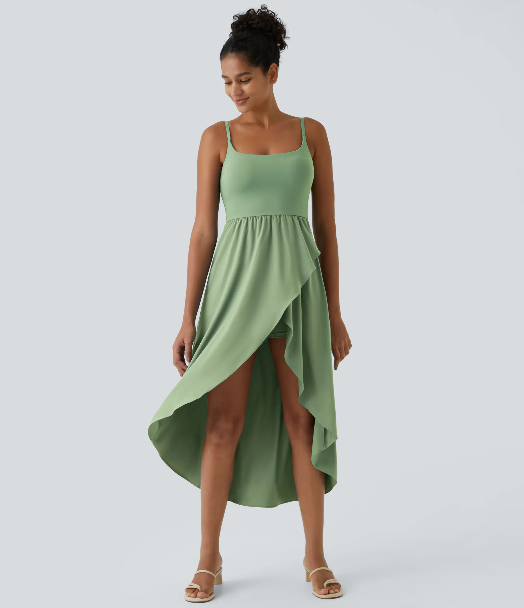 Flowy Dresses|Maxi & Midi Dresses<HALARA Breezeful™ High Low 2-Piece Pocket Flowy Midi Quick Dry Casual Dress