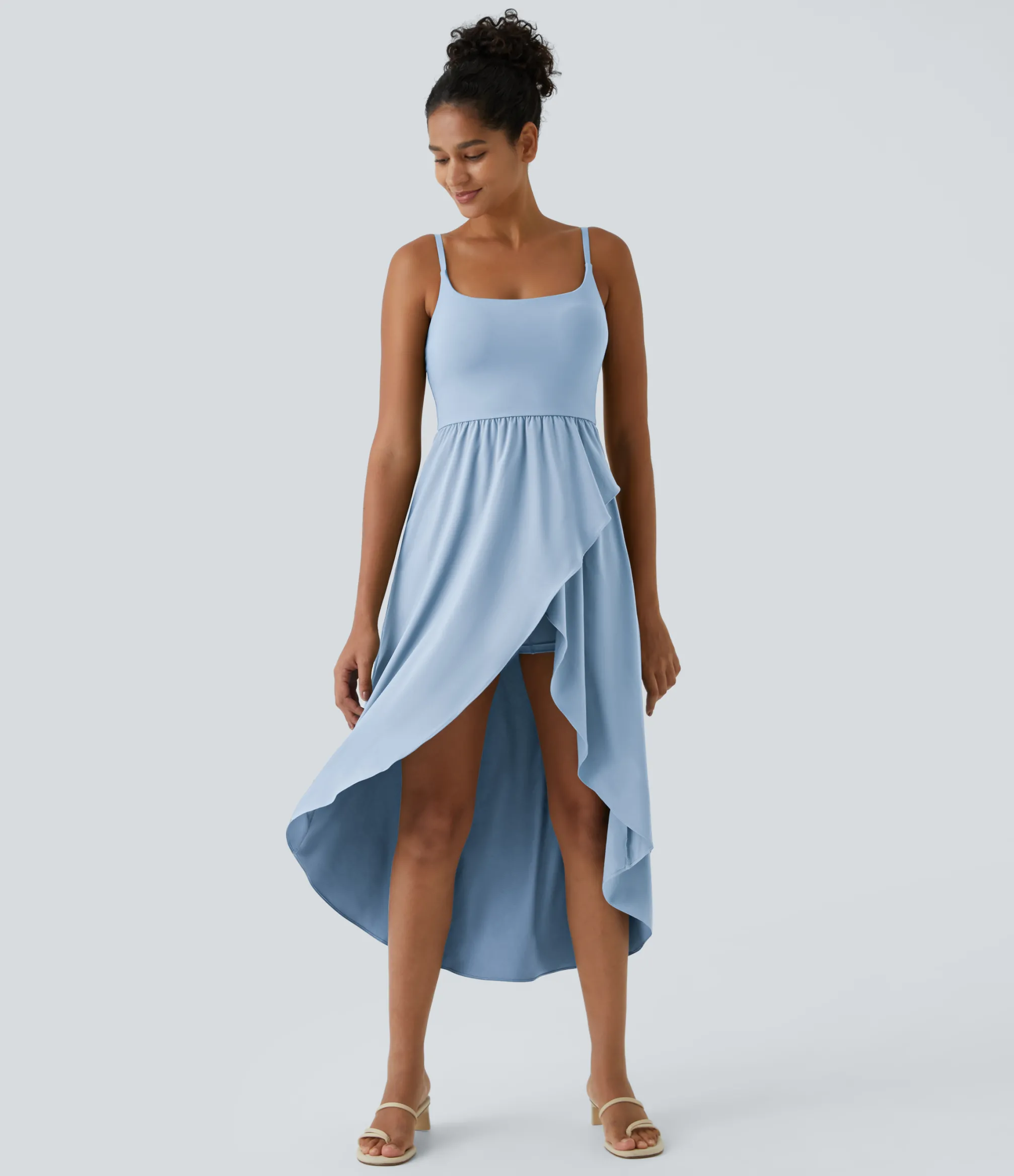 Flowy Dresses|Maxi & Midi Dresses<HALARA Breezeful™ High Low 2-Piece Pocket Flowy Midi Quick Dry Casual Dress