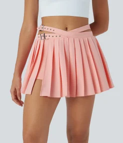 Mini Skirts|Pleated Skirts<HALARA Breezeful™ High Waisted Adjustable Buckle 2-in-1 Pocket Pleated Mini Quick Dry Dance Skirt