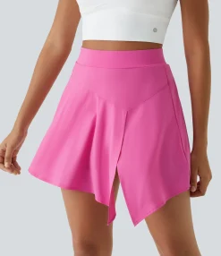 Mini Skirts|Flowy Skirts<HALARA Breezeful™ High Waisted Asymmetric Hem 2-in-1 Pocket Mini Quick Dry Dance Skirt