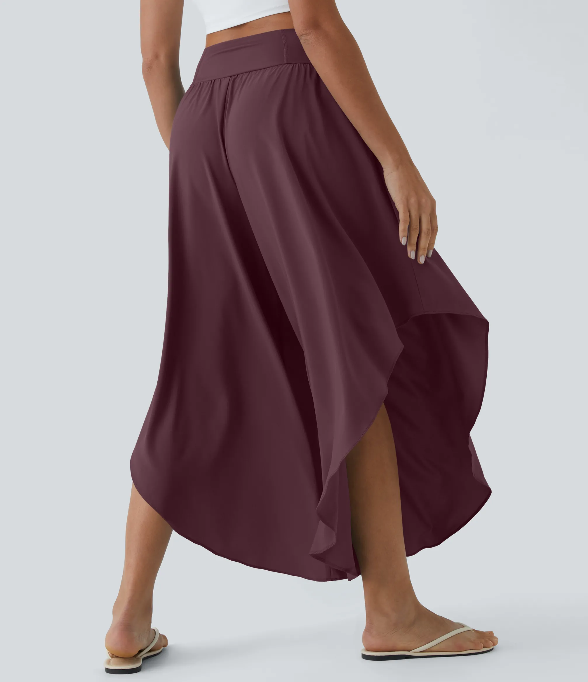 Flowy Pants|High-Waisted Pants<HALARA Breezeful™ High Waisted Back Waistband Pocket Palazzo Flowy Ruffle Wide Leg Quick Dry Dance Pants
