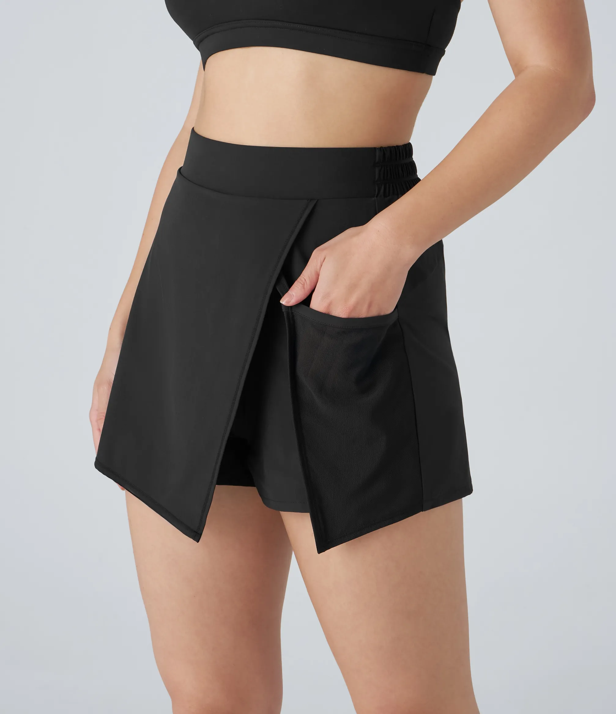 Mini Skirts|Active Skirts<HALARA Breezeful™ High Waisted Contrast Mesh Pocket Mini A Line Quick Dry Tennis Skorts