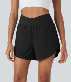 Crossover Shorts|Active Shorts<HALARA Breezeful™ High Waisted Crossover 2-in-1 Quick Dry Yoga Shorts with Pockets