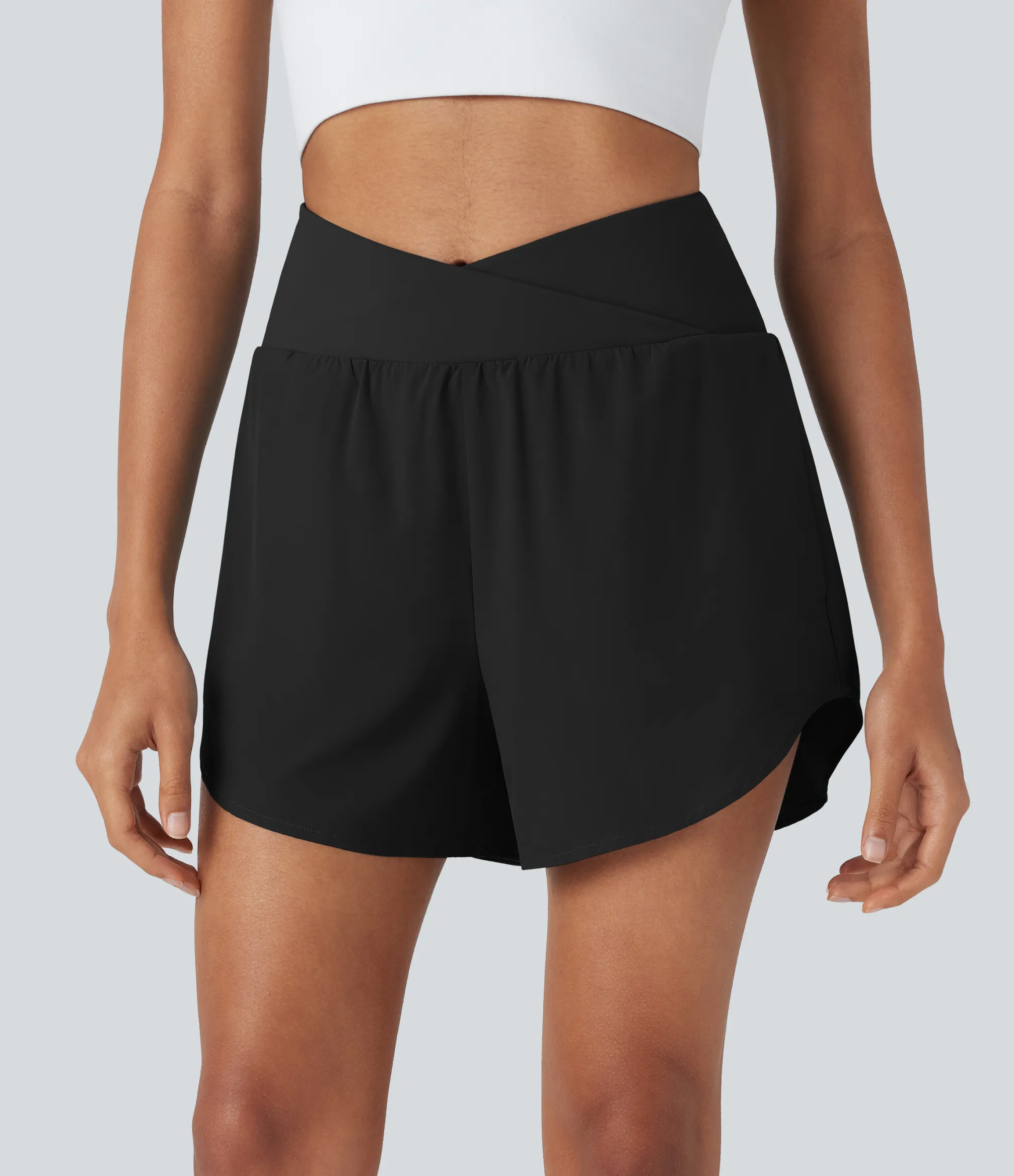 Crossover Shorts|Active Shorts<HALARA Breezeful™ High Waisted Crossover 2-in-1 Quick Dry Yoga Shorts with Pockets