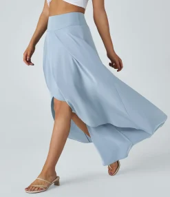 Maxi & Midi Skirts|Flowy Skirts<HALARA Breezeful™ High Waisted High Low Ruffle 2-in-1 Flowy Quick Dry Casual Regular Maxi Skirt