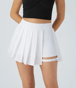 Pleated Skirts|Flowy Skirts<HALARA Breezeful™ High Waisted Pleated 2-in-1 Pocket Adjustable Buckle Micro Mini Quick Dry Casual Skirt