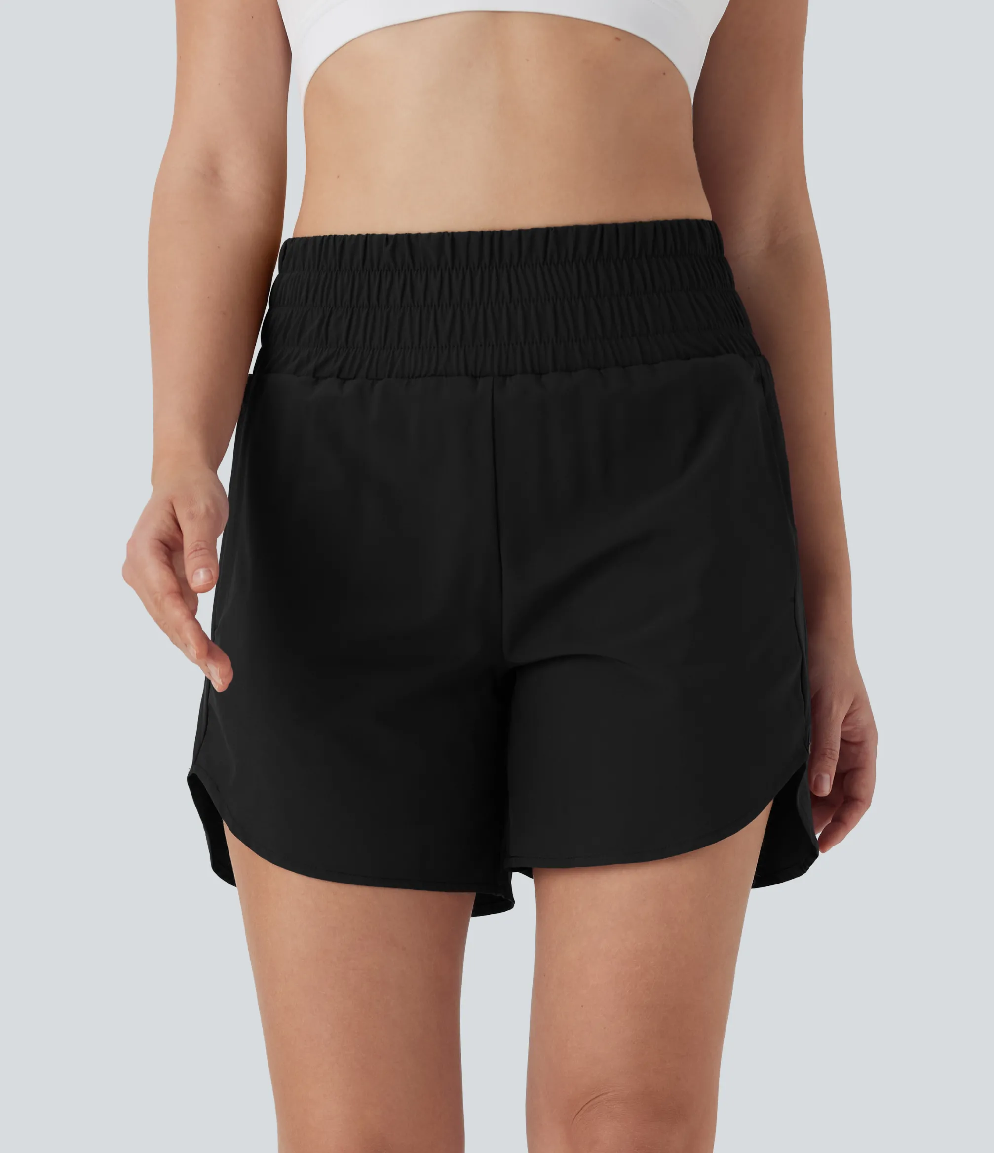 Active Shorts|Shorts<HALARA Breezeful™ High Waisted Pockets 2-in-1 Curved Hem Quick Dry Running Shorts 5.5''-Longer Length