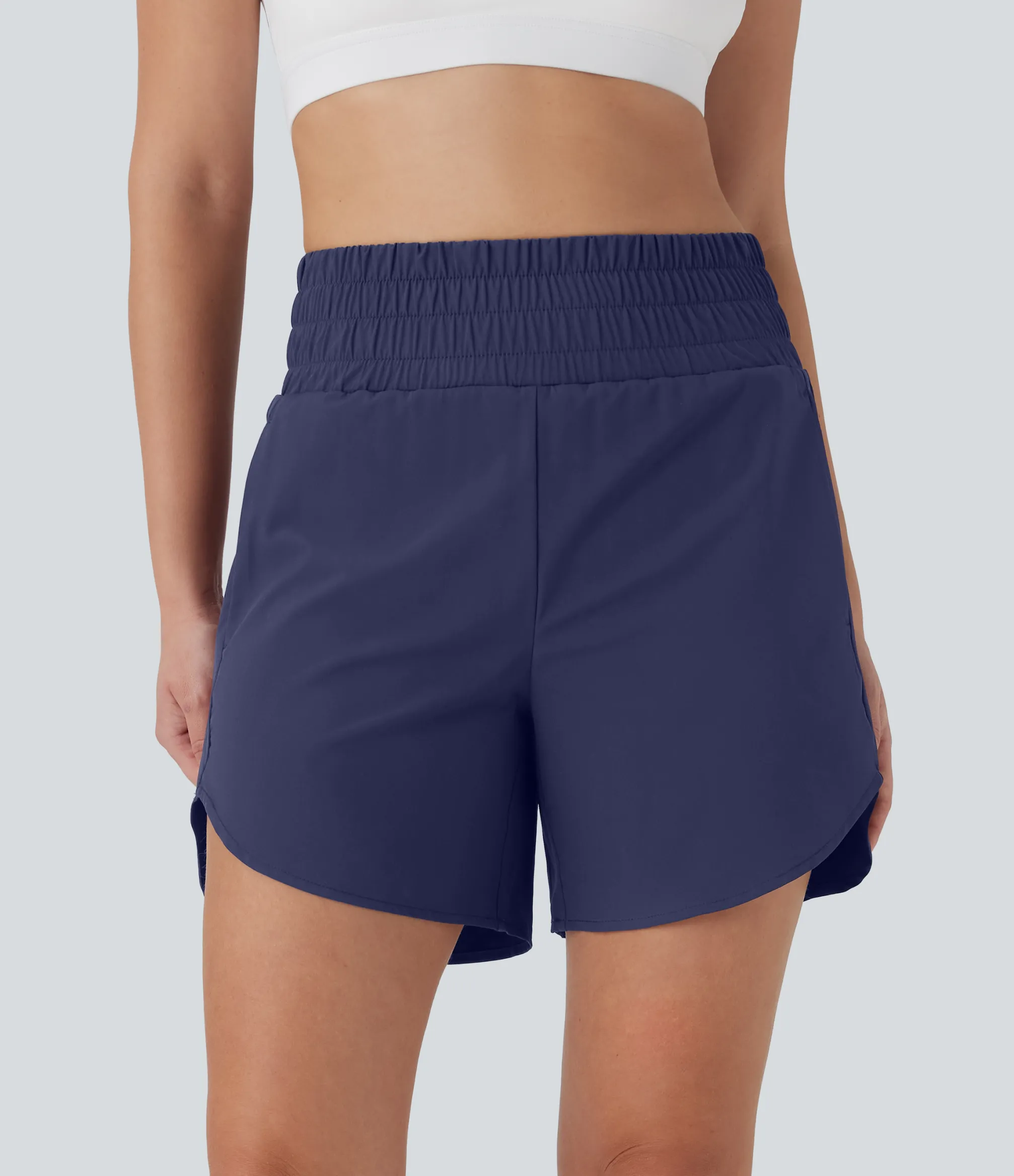 Active Shorts|Shorts<HALARA Breezeful™ High Waisted Pockets 2-in-1 Curved Hem Quick Dry Running Shorts 5.5''-Longer Length