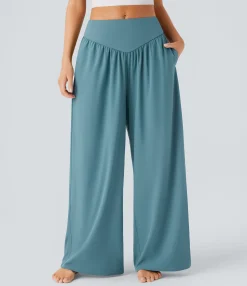 High-Waisted Pants|Flowy Pants<HALARA Breezeful™ High Waisted Pocket Wide Leg Quick Dry Yoga Pants