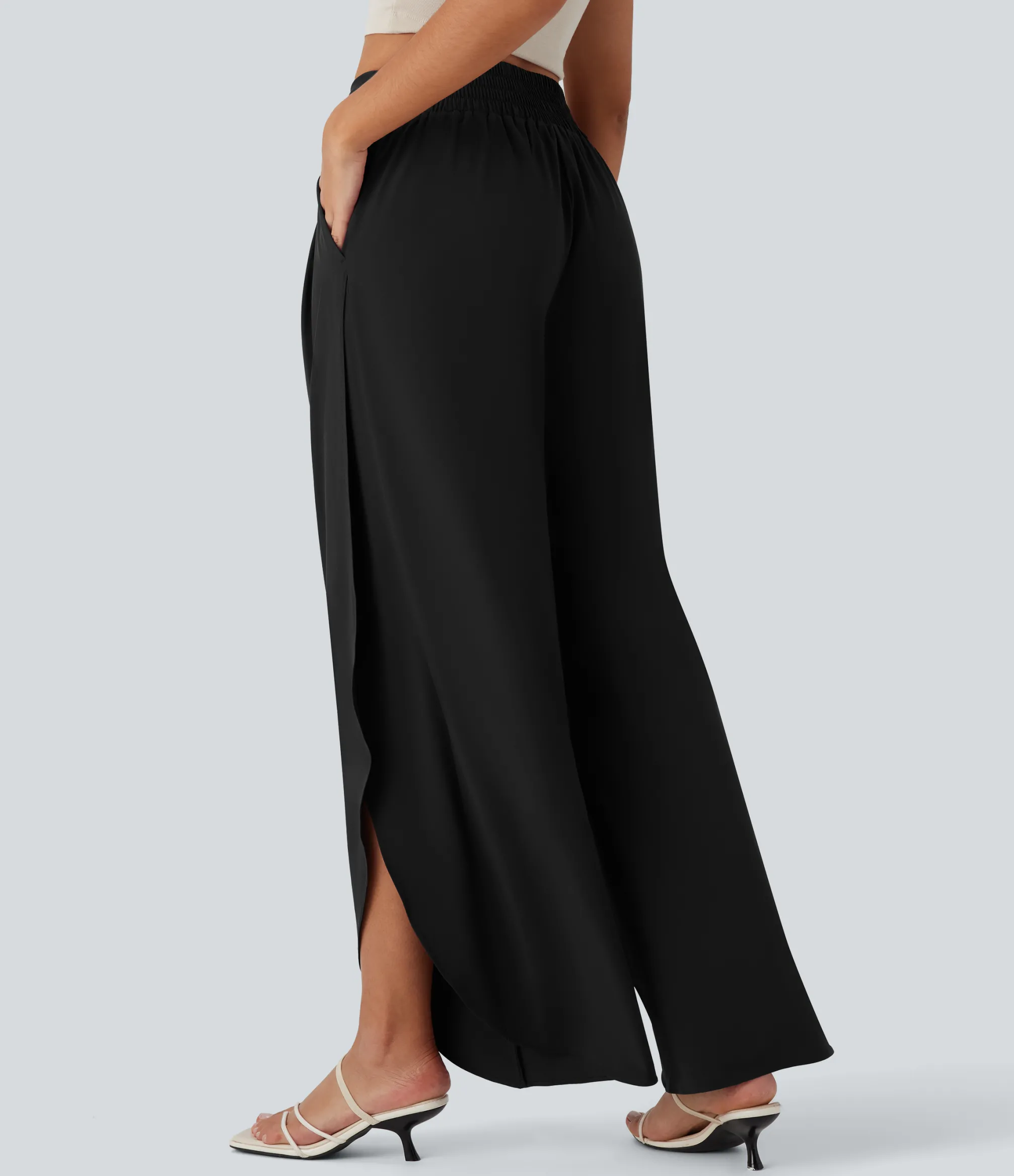 Flowy Pants|High-Waisted Pants<HALARA Breezeful™ High Waisted Ruched Pocket Flowy Quick Dry Pants