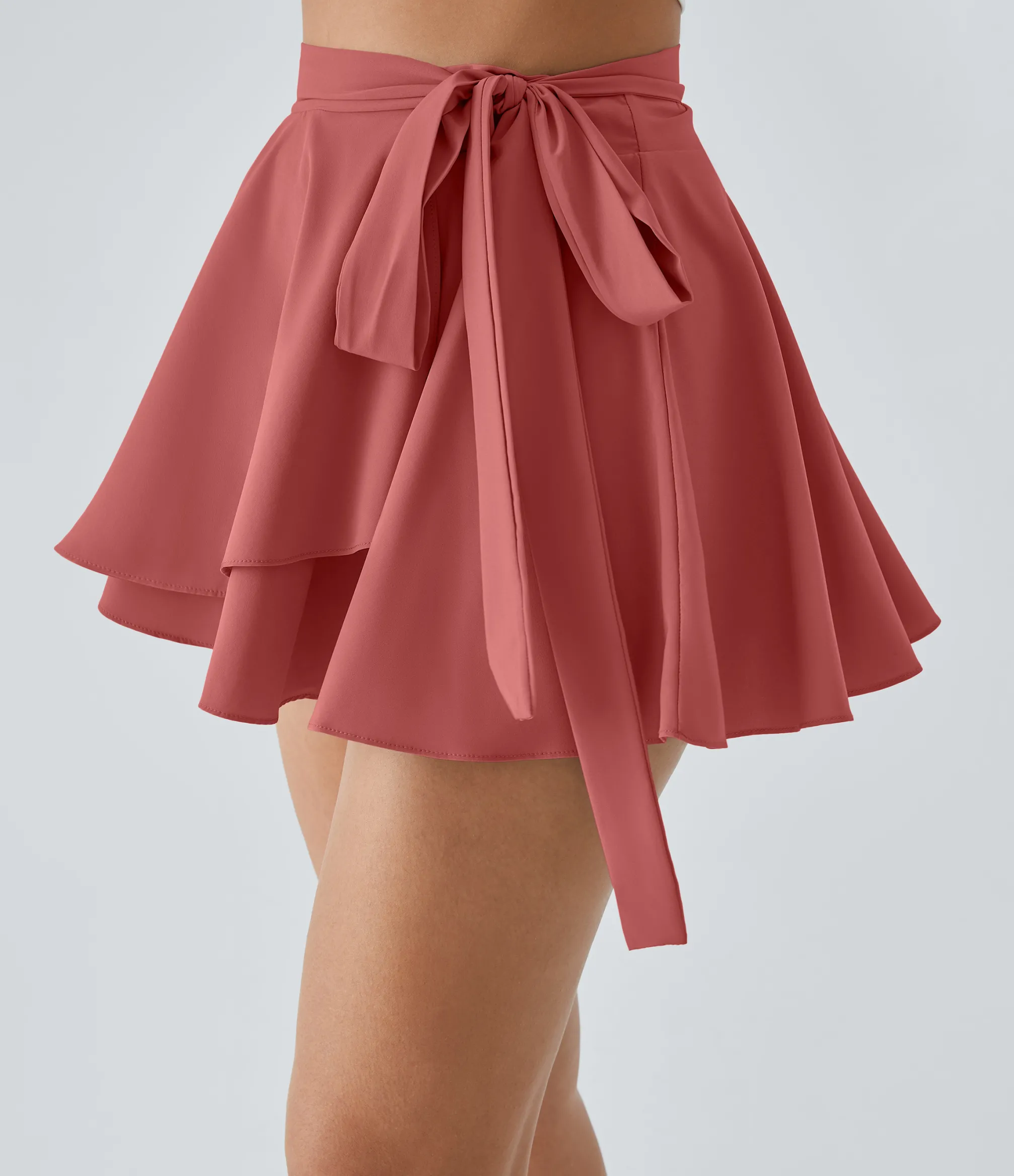Mini Skirts|Flowy Skirts<HALARA Breezeful™ High Waisted Tie Side 2-in-1 Pocket Flowy Micro Mini Flare Quick Dry Casual Skirt