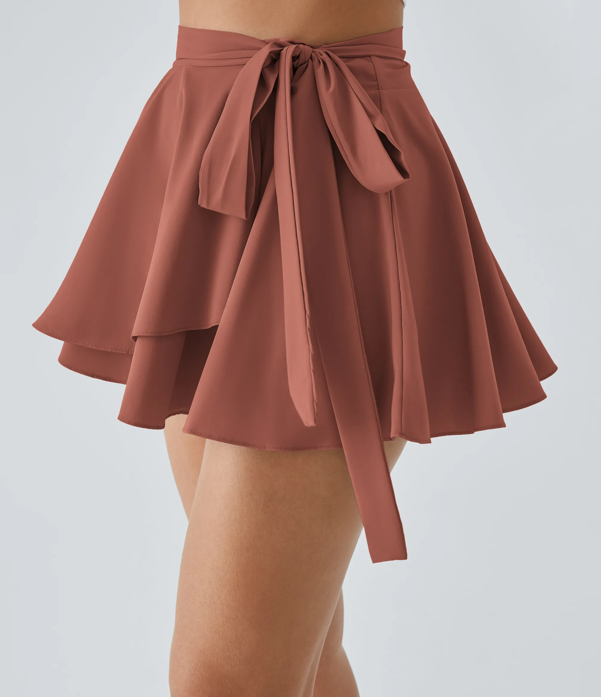 Mini Skirts|Flowy Skirts<HALARA Breezeful™ High Waisted Tie Side 2-in-1 Pocket Flowy Micro Mini Flare Quick Dry Casual Skirt