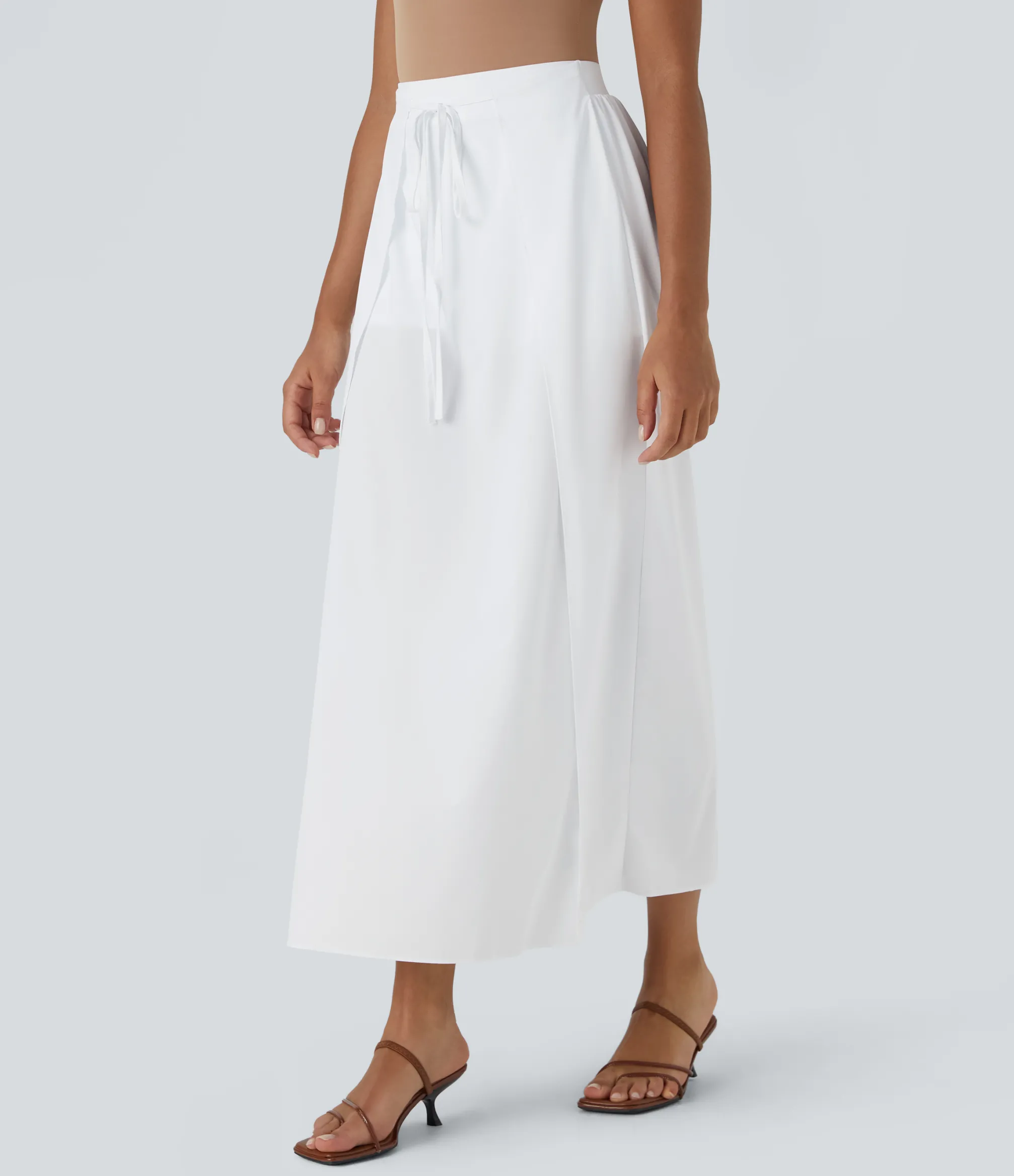 Maxi & Midi Skirts|Flowy Skirts<HALARA Breezeful™ High Waisted Tie Front Flowy 2-in-1 Maxi Quick Dry Casual Skirt