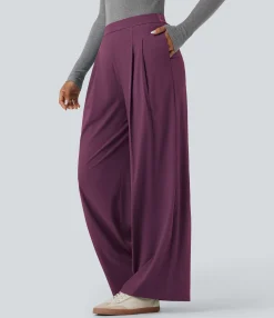 Flowy Pants|High-Waisted Pants<HALARA Breezeful™ High Waisted Wide Leg Quick Dry Work Pants with Pockets