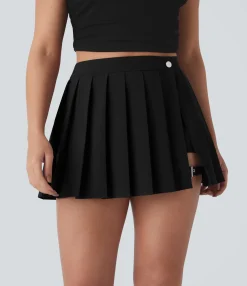 Mini Skirts|Pleated Skirts<HALARA Breezeful™ High Waisted Wrapped Pleated 2-in-1 Pocket Adjustable Buckle Mini Quick Dry Casual Skirt