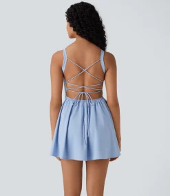Flowy Dresses|Mini Dresses<HALARA Breezeful™ Lace Up Corset Quick Dry Micro Mini Dress