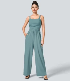 Jumpsuits<HALARA Breezeful™ Lace Up Pocket Quick Dry Casual Jumpsuit