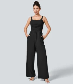 Jumpsuits<HALARA Breezeful™ Lace Up Pocket Quick Dry Casual Jumpsuit