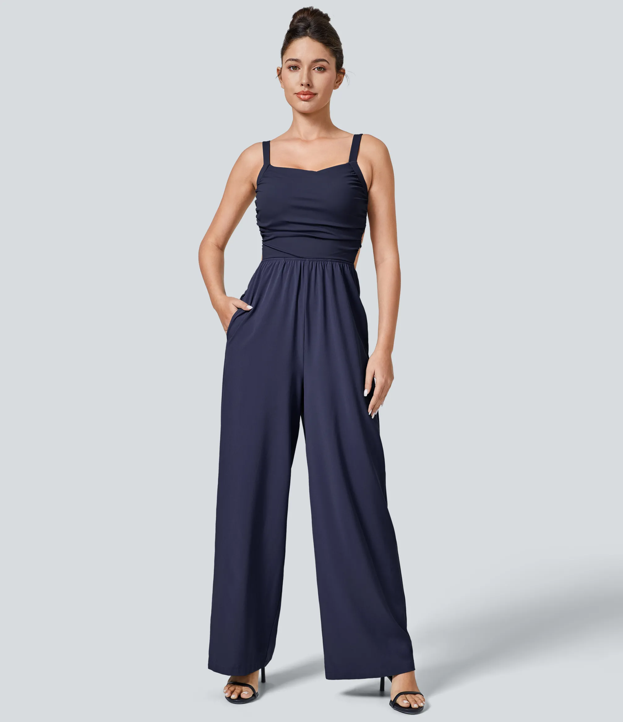 Jumpsuits<HALARA Breezeful™ Lace Up Pocket Quick Dry Casual Jumpsuit