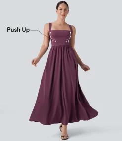 Flowy Dresses|Maxi & Midi Dresses<HALARA Breezeful™ Push Up Flowy Quick Dry Maxi Casual Dress with Pockets-D/DD/DDD/F Cups