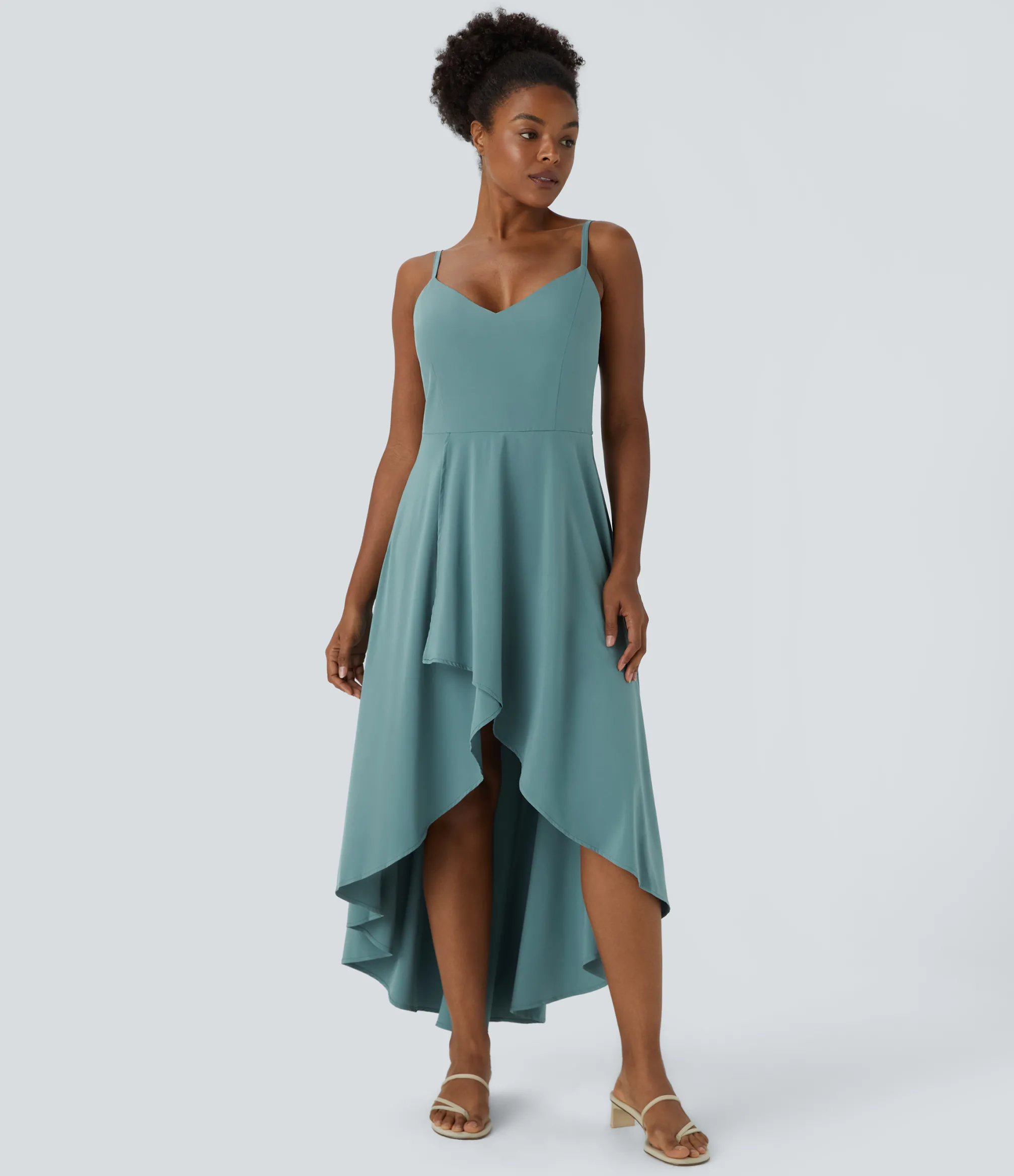 Flowy Dresses|Maxi & Midi Dresses<HALARA Breezeful™ Shirred High Low Flowy Quick Dry Maxi Slip Dress