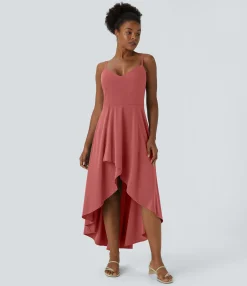 Flowy Dresses|Maxi & Midi Dresses<HALARA Breezeful™ Shirred High Low Flowy Quick Dry Maxi Slip Dress