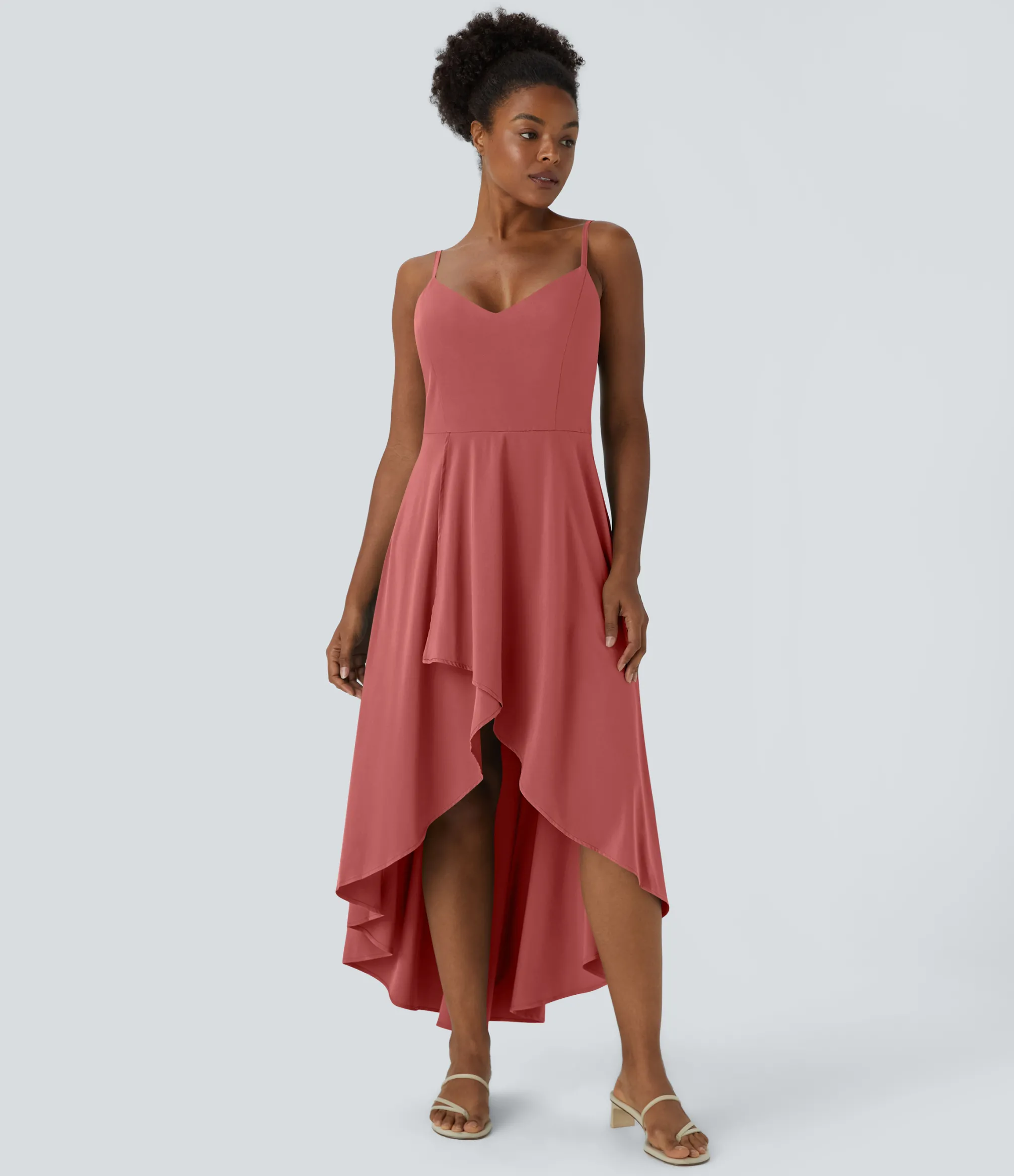 Flowy Dresses|Maxi & Midi Dresses<HALARA Breezeful™ Shirred High Low Flowy Quick Dry Maxi Slip Dress