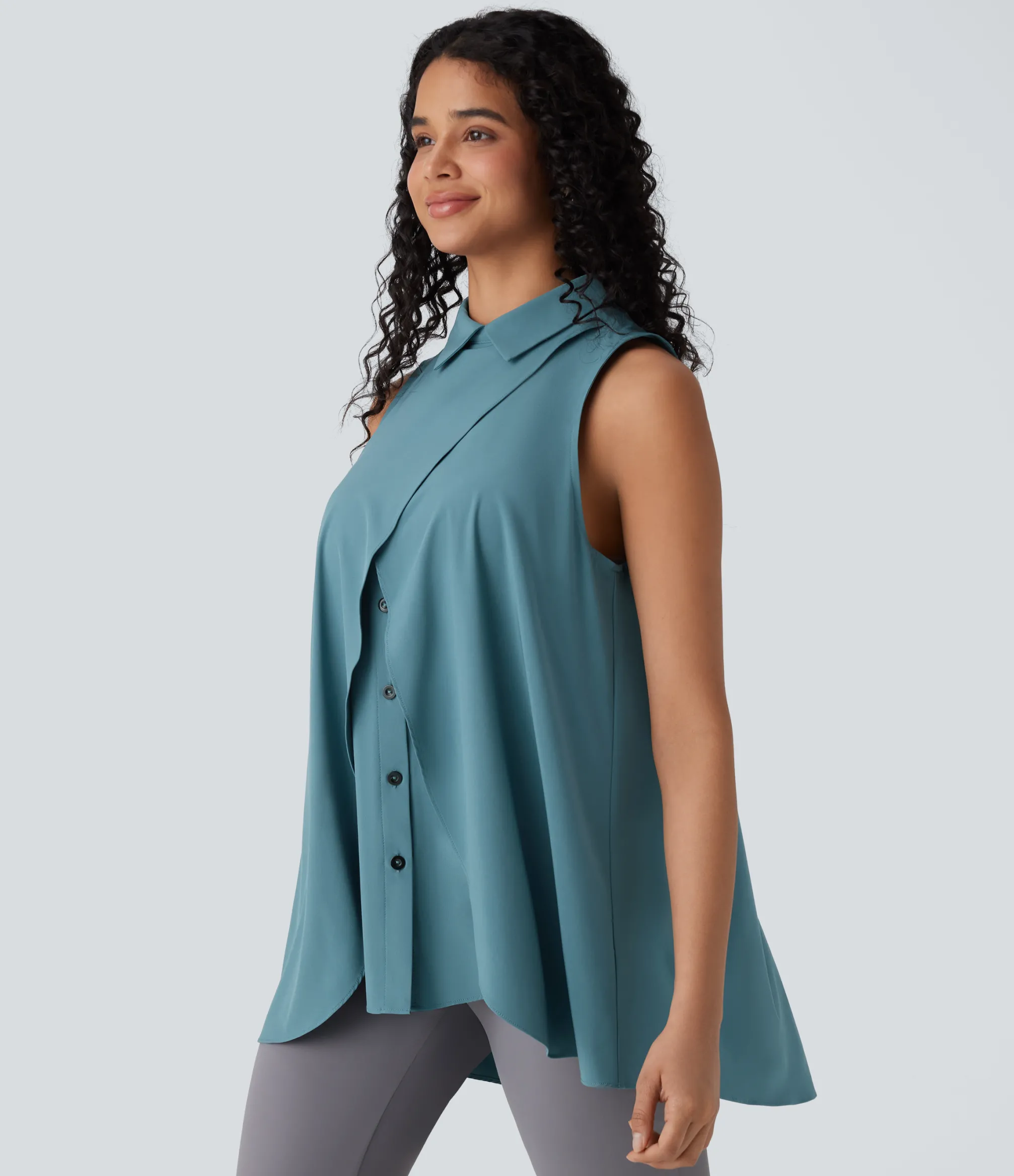 Work Tops|Shirts Blouses<HALARA Breezeful™ Sleeveless Flowy Quick Dry Work Blouse