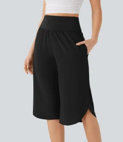 High-Waisted Pants|Flowy Pants<HALARA Breezeful™ SoCinched High Waisted Tummy Control Quick Dry Casual Pants with Pockets