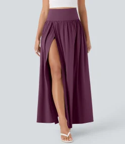 Flowy Skirts|Skirts<HALARA Breezeful™ SoCinched High Waisted Tummy Control 2-in-1 Flowy Quick Dry Maxi Skirt
