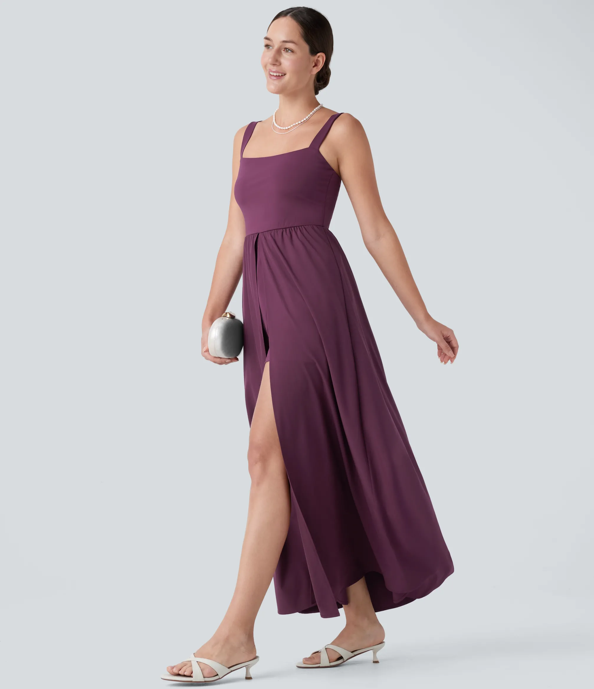 Jumpsuits<HALARA Breezeful™ Square Neck 2-in-1 Pocket Flowy Quick Dry Jumpsuit