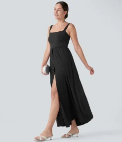 Jumpsuits<HALARA Breezeful™ Square Neck 2-in-1 Pocket Flowy Quick Dry Jumpsuit