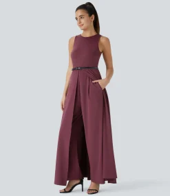 Jumpsuits<HALARA Breezeful™ Zipper Sleeveless Pocket Contrast Quick Dry Jumpsuit